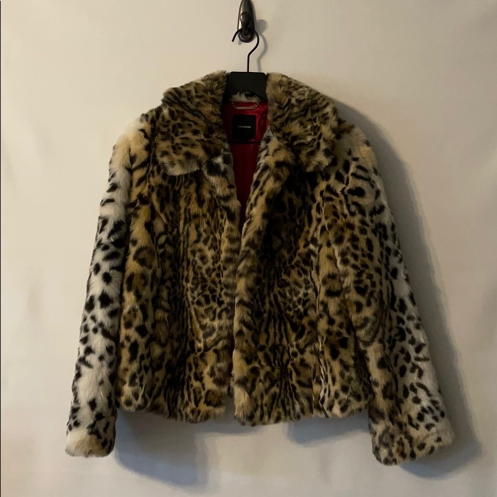 Express faux fur coat